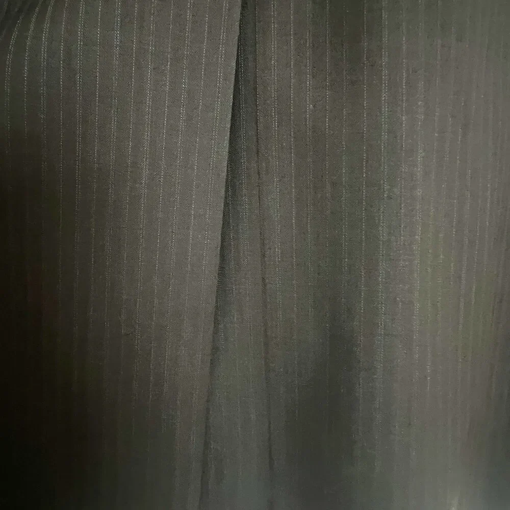 JOSEPH & FEISS  Mens Sport Coat 44 R Brown Pinstripe Wool Jacket Blazer